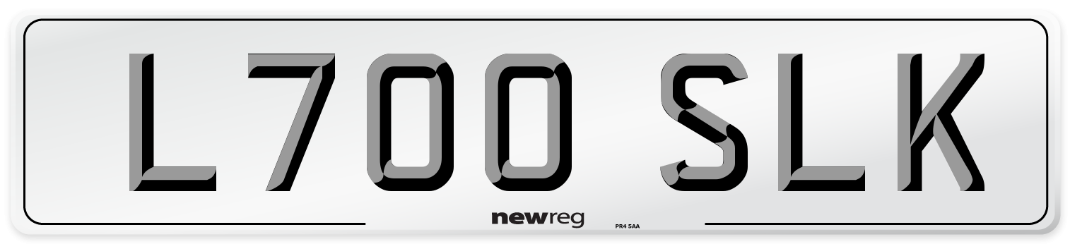 L700 SLK Number Plate from New Reg